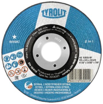 Tyrol 223021 115mm x 2.5mm Cutting Disc Tyrol 223021 115mm x 2.5mm Cutting Disc