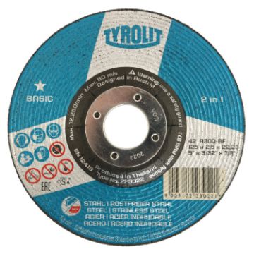 Show details for Tyrolit DC Cutting Disc Metal 125mm x 2.5mm (5") - 223022 Picture of Tyrolit DC Cutting Disc Metal 125mm x 2.5mm (5") - 223022