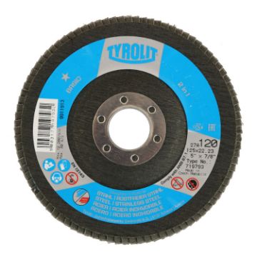 Show details for Tyrolit Flap Disc 125mm x 120 grit Picture of Tyrolit Flap Disc 125mm x 120 grit